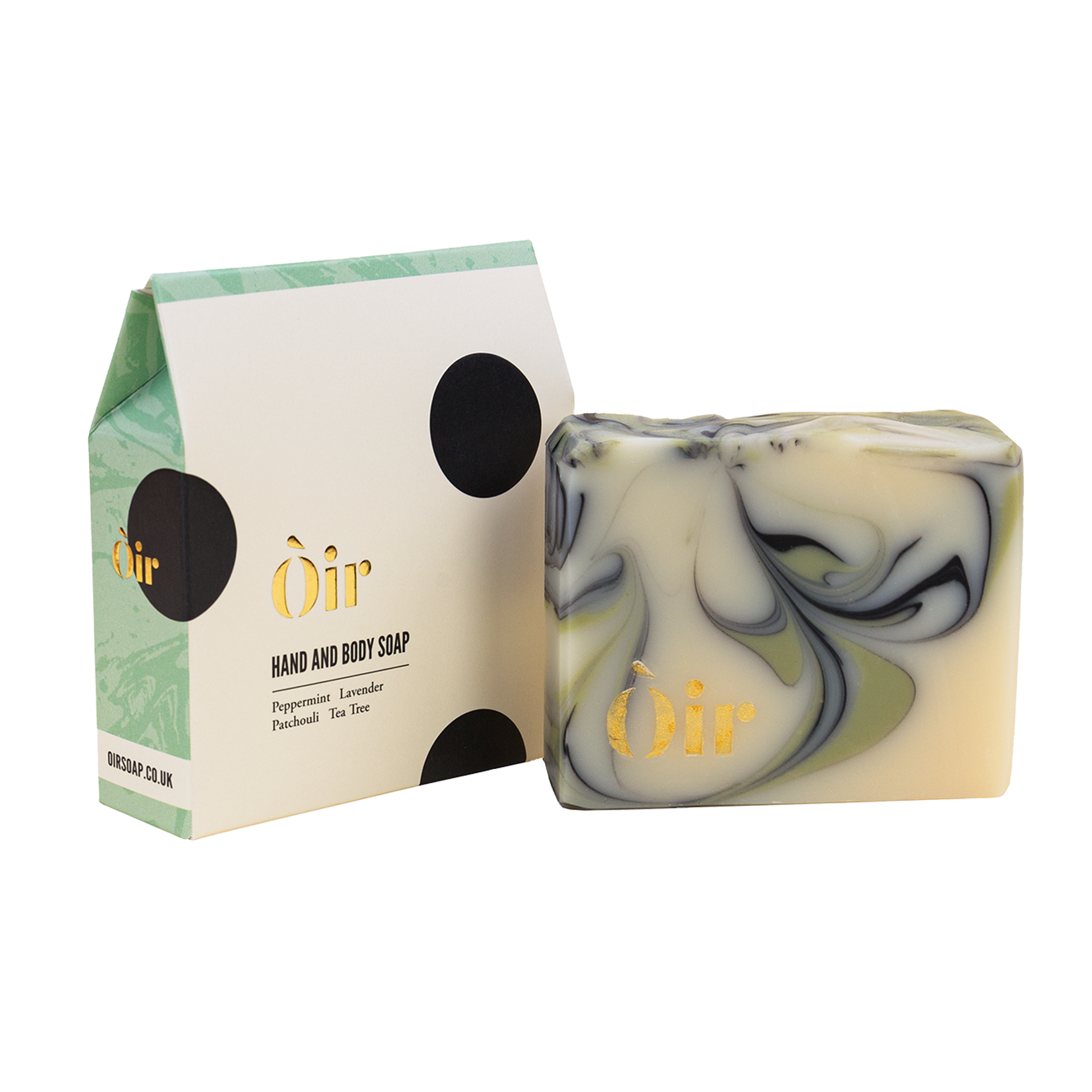 Peppermint, lavender, patchouli, tea tree hand & body soap