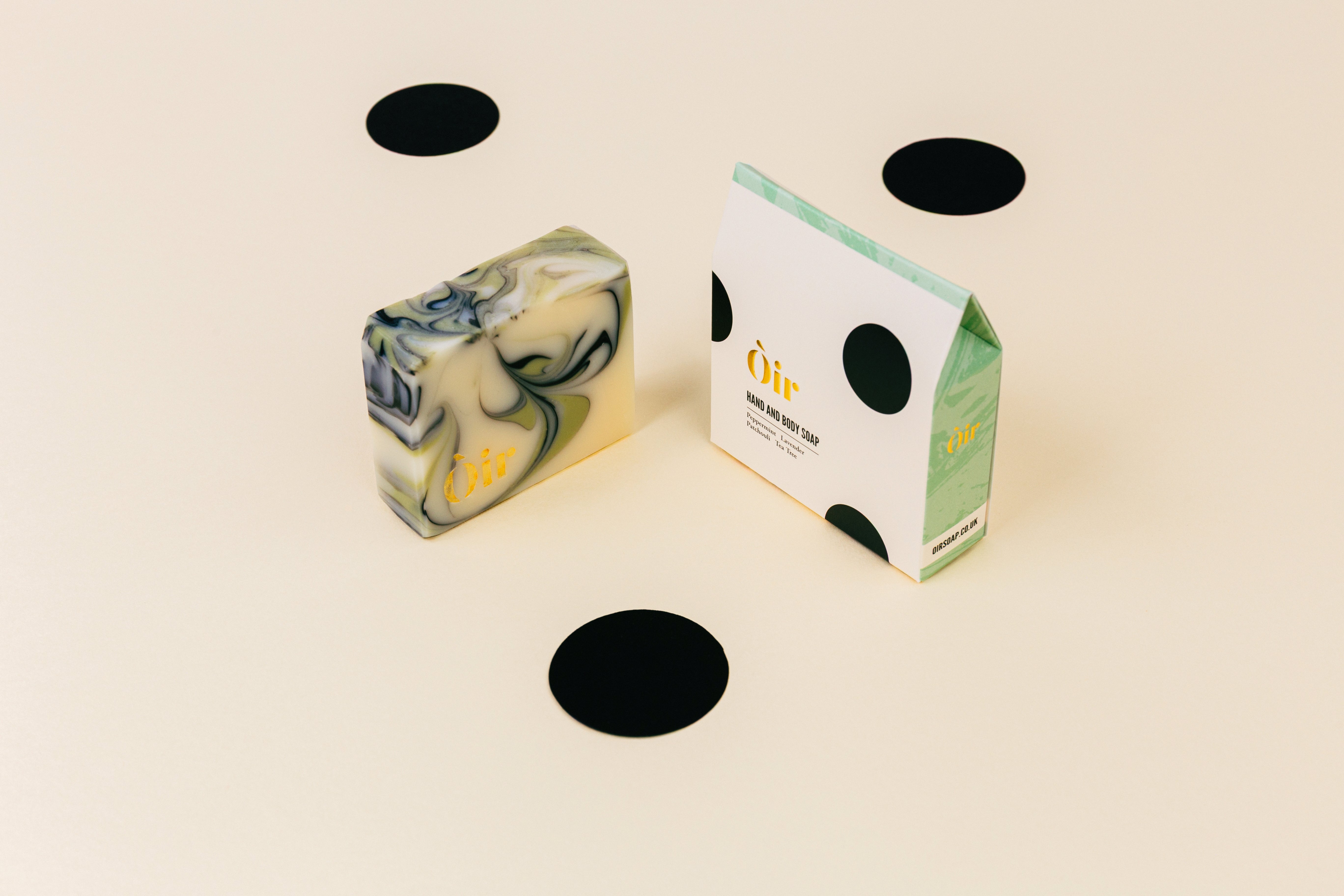 Peppermint, lavender, patchouli, tea tree hand & body soap