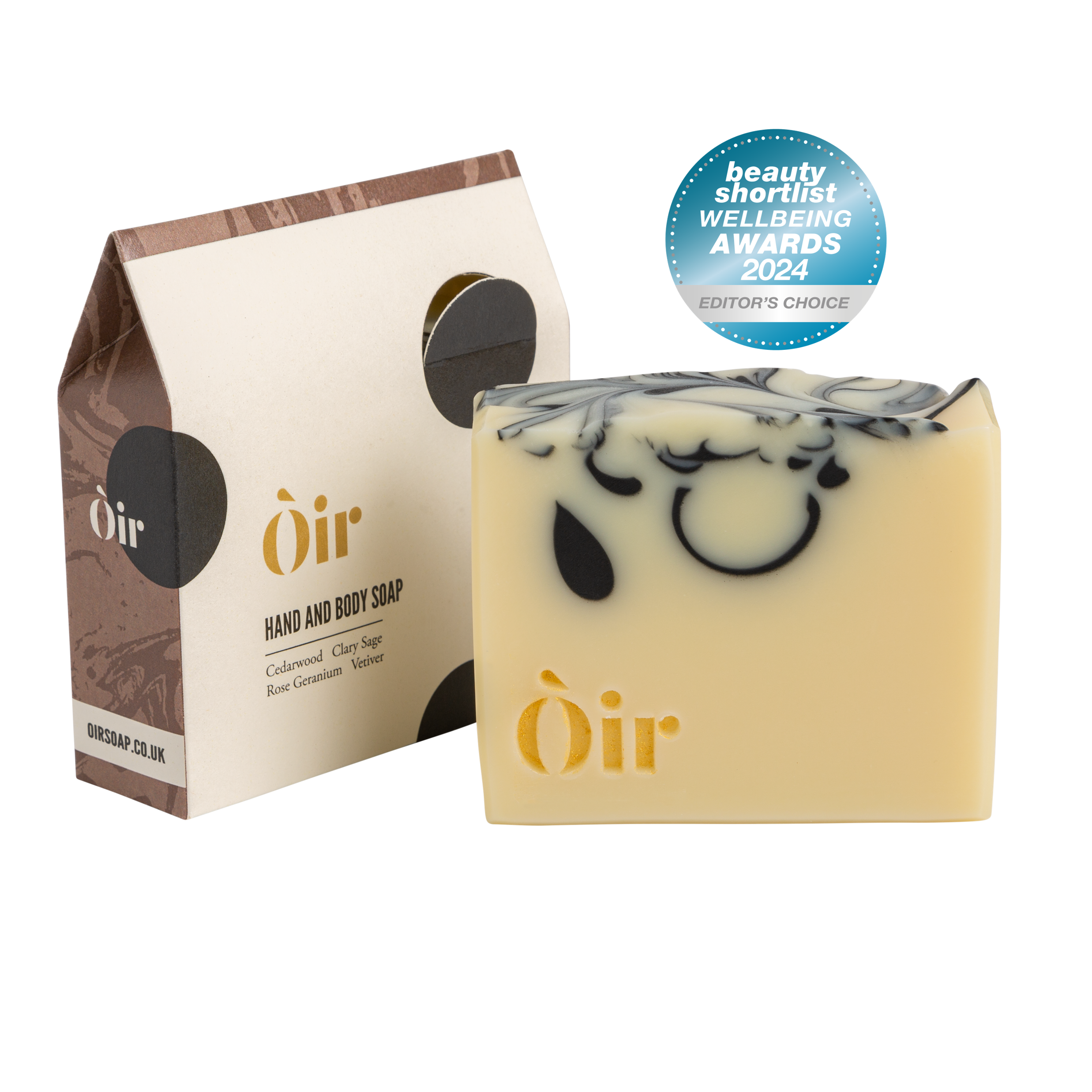 Cedarwood, clary sage, rose geranium, vetiver hand & body soap